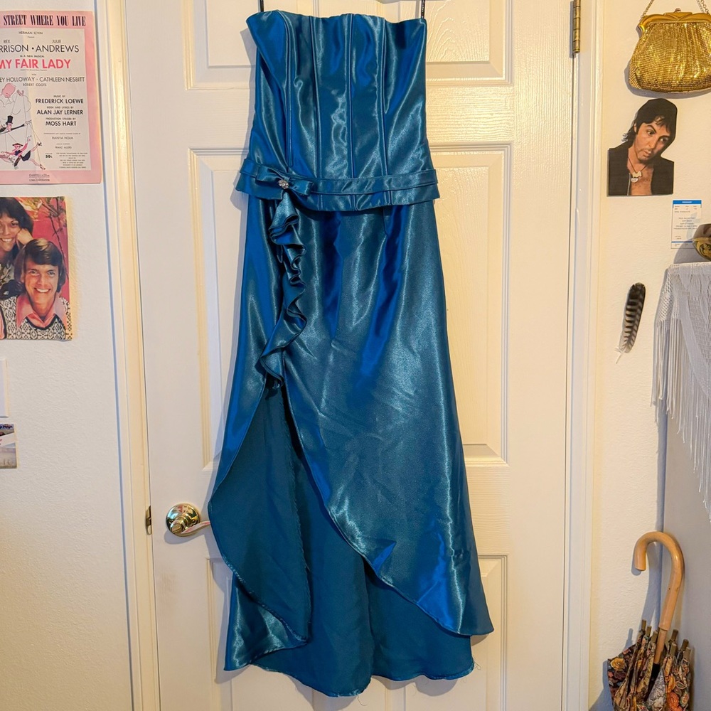 Scott McClintock Y2K Strapless Teal Formal Dress